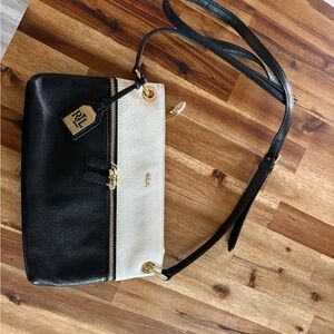 Ralph Lauren Black and Cream Crossbody Bag